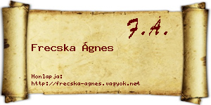 Frecska Ágnes névjegykártya