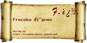 Frecska Ágnes névjegykártya