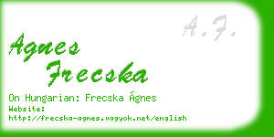 agnes frecska business card